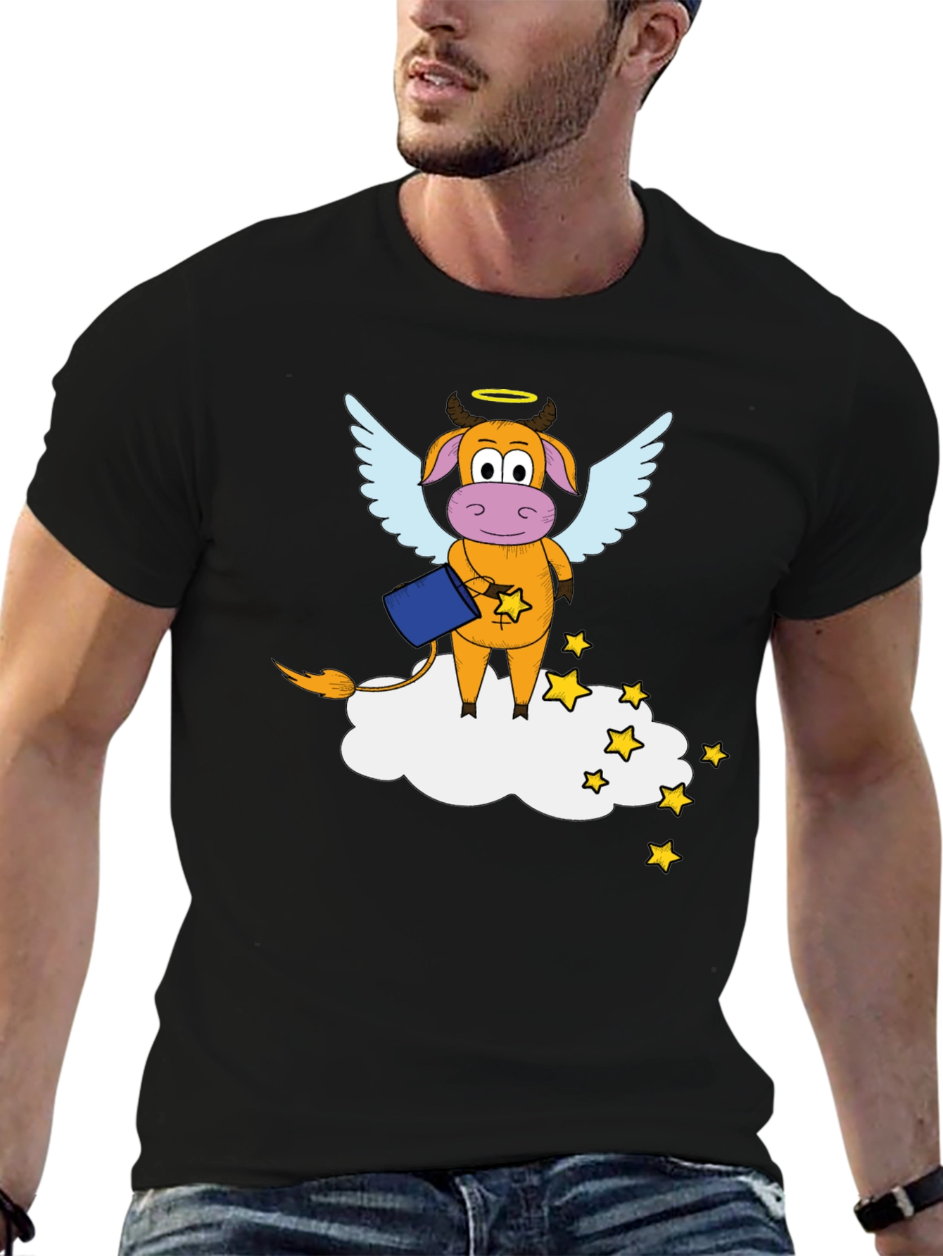 Cow Angel T-Shirt: Funny Cartoon Graphic Tee