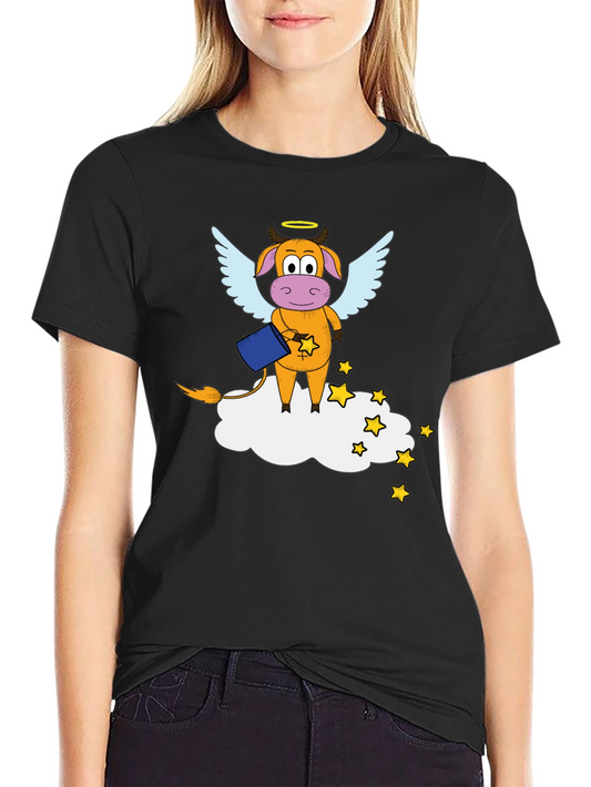 Cow Angel T-Shirt: Funny Cartoon Graphic Tee