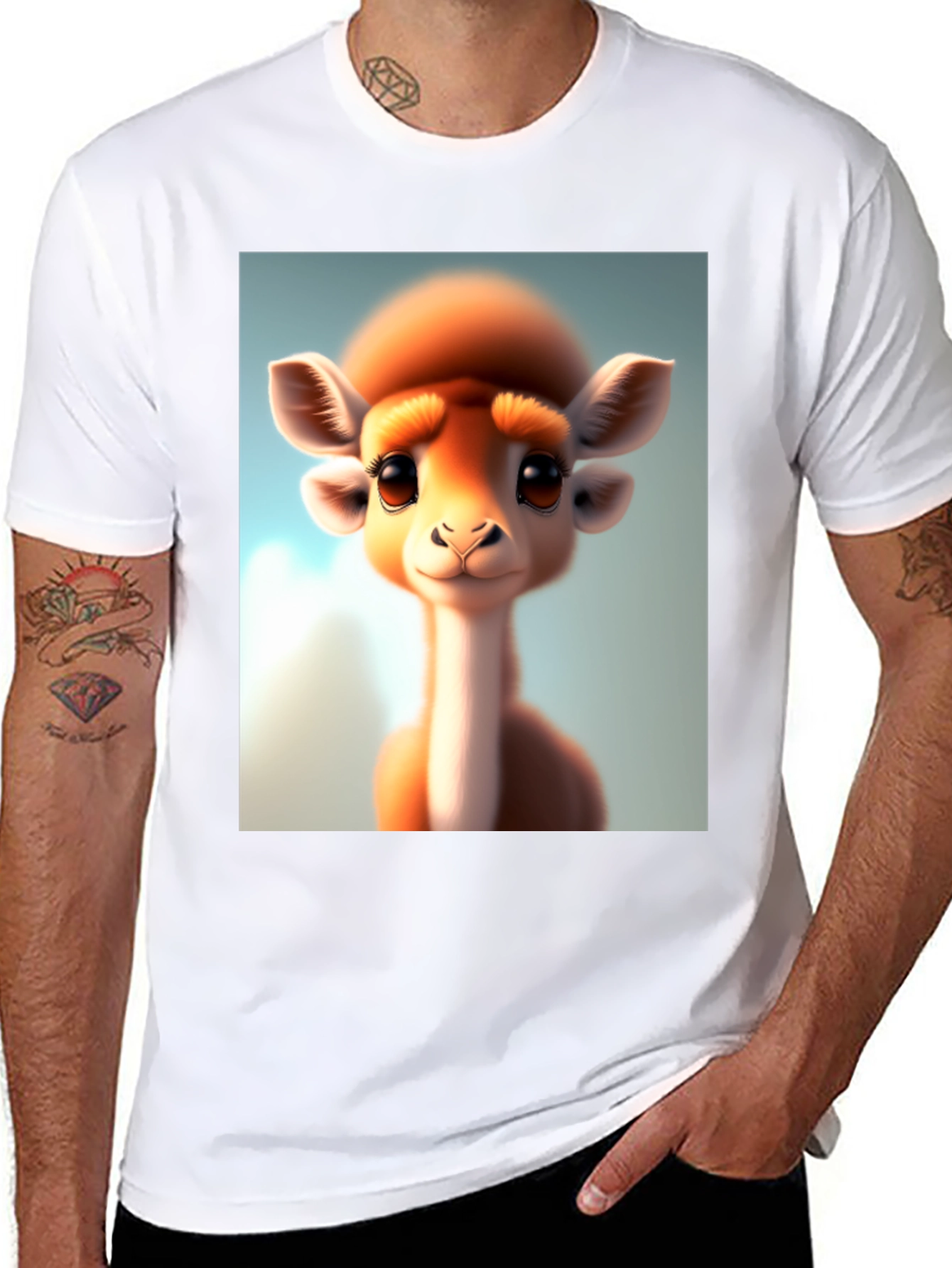 Cute Llama Graphic Tee - Black Unisex