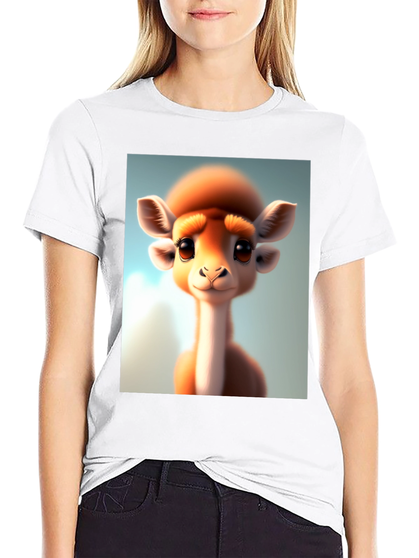 Cute Llama Graphic Tee - Black Unisex
