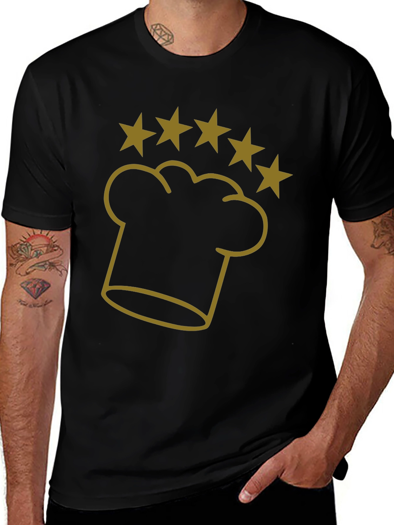 Chef Hat Five Star T-Shirt - Restaurant Quality