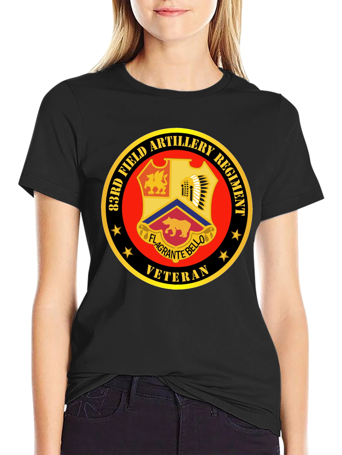 83rd Field Artillery Regiment Veteran Black T-Shirt