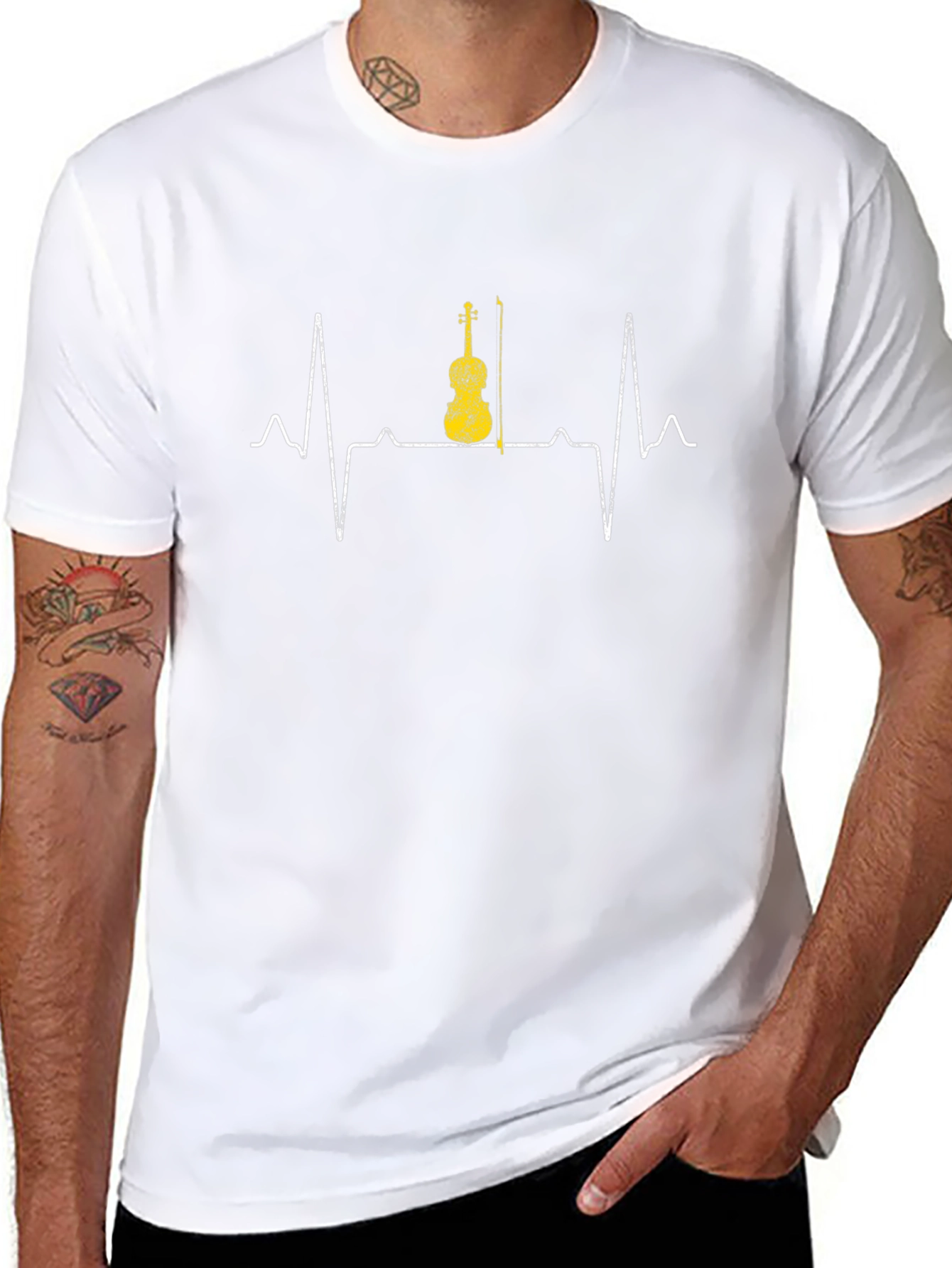 Violin Heartbeat T-Shirt - Music Lover Tee