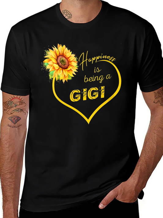 Happiness is Being a Gigi Sunflower Heart Tee