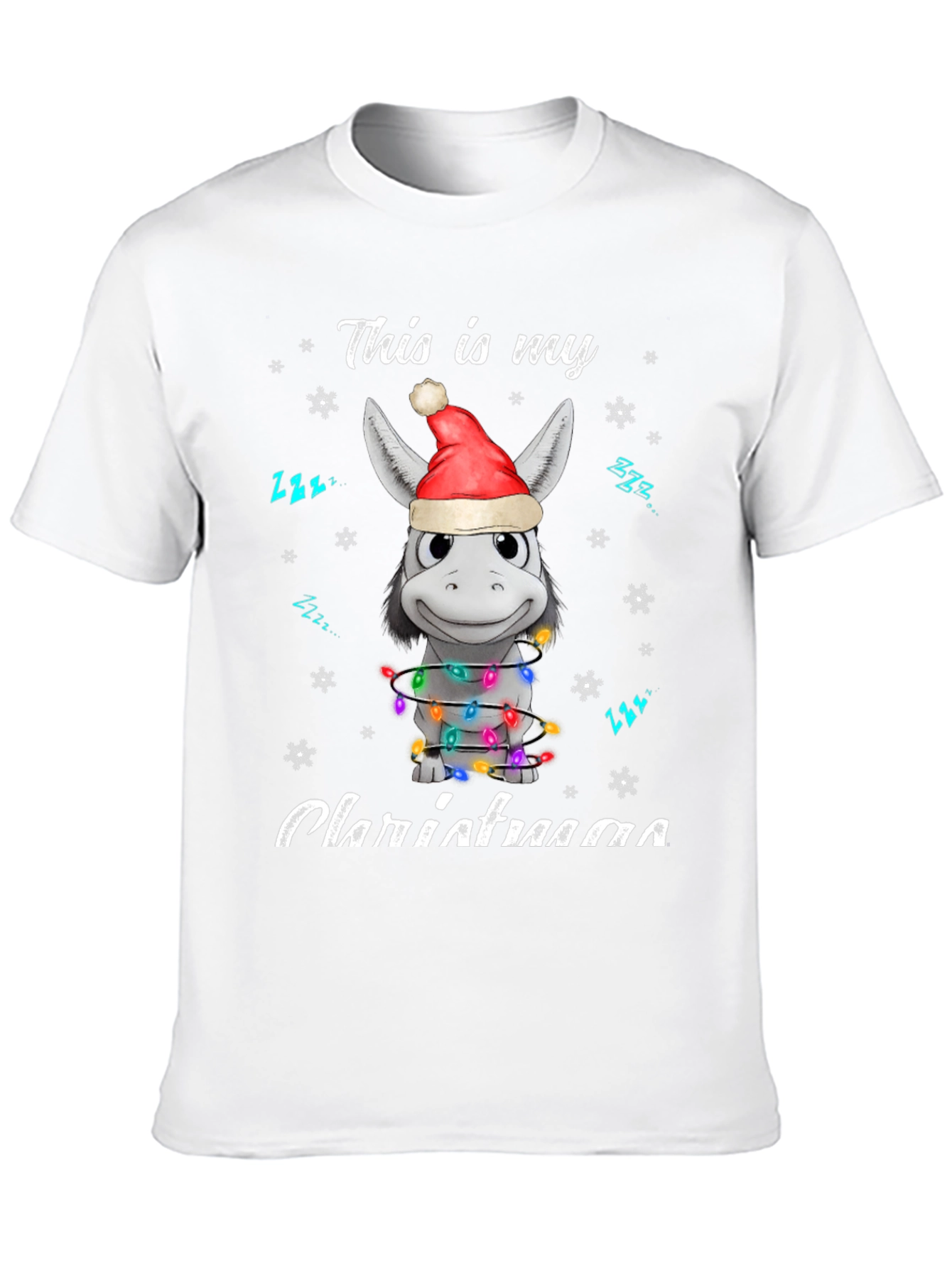 Funny Donkey Christmas Lights Graphic Tee