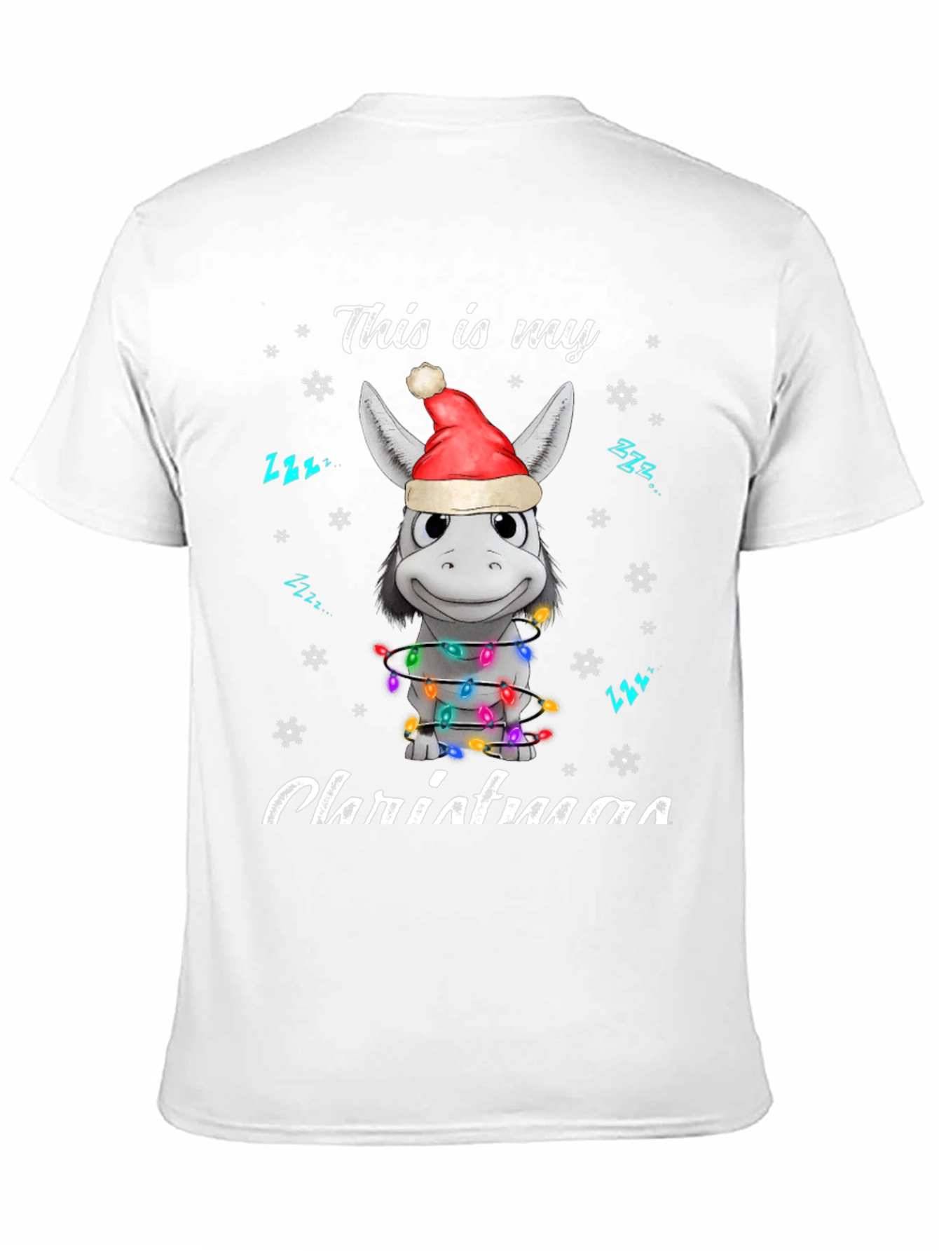 Funny Donkey Christmas Lights Graphic Tee