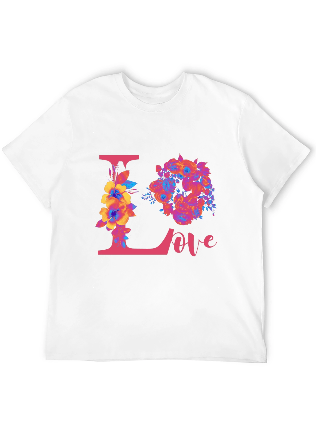 Floral Love Graphic Black T-Shirt