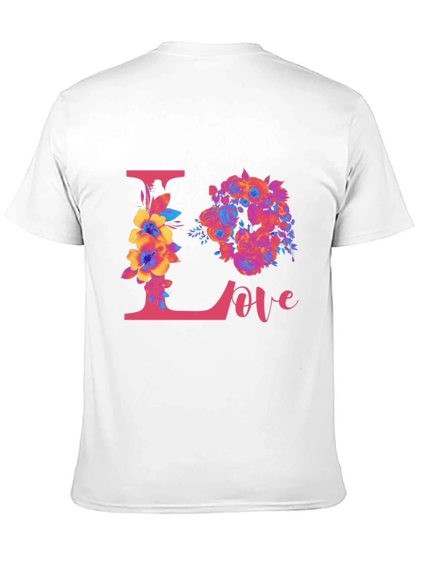 Floral Love Graphic Black T-Shirt