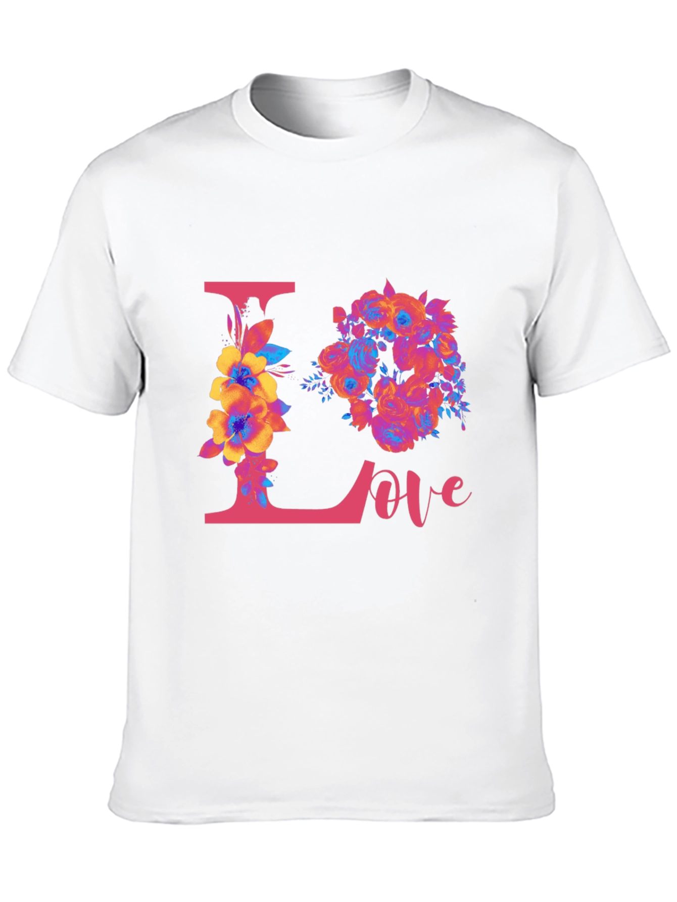 Floral Love Graphic Black T-Shirt