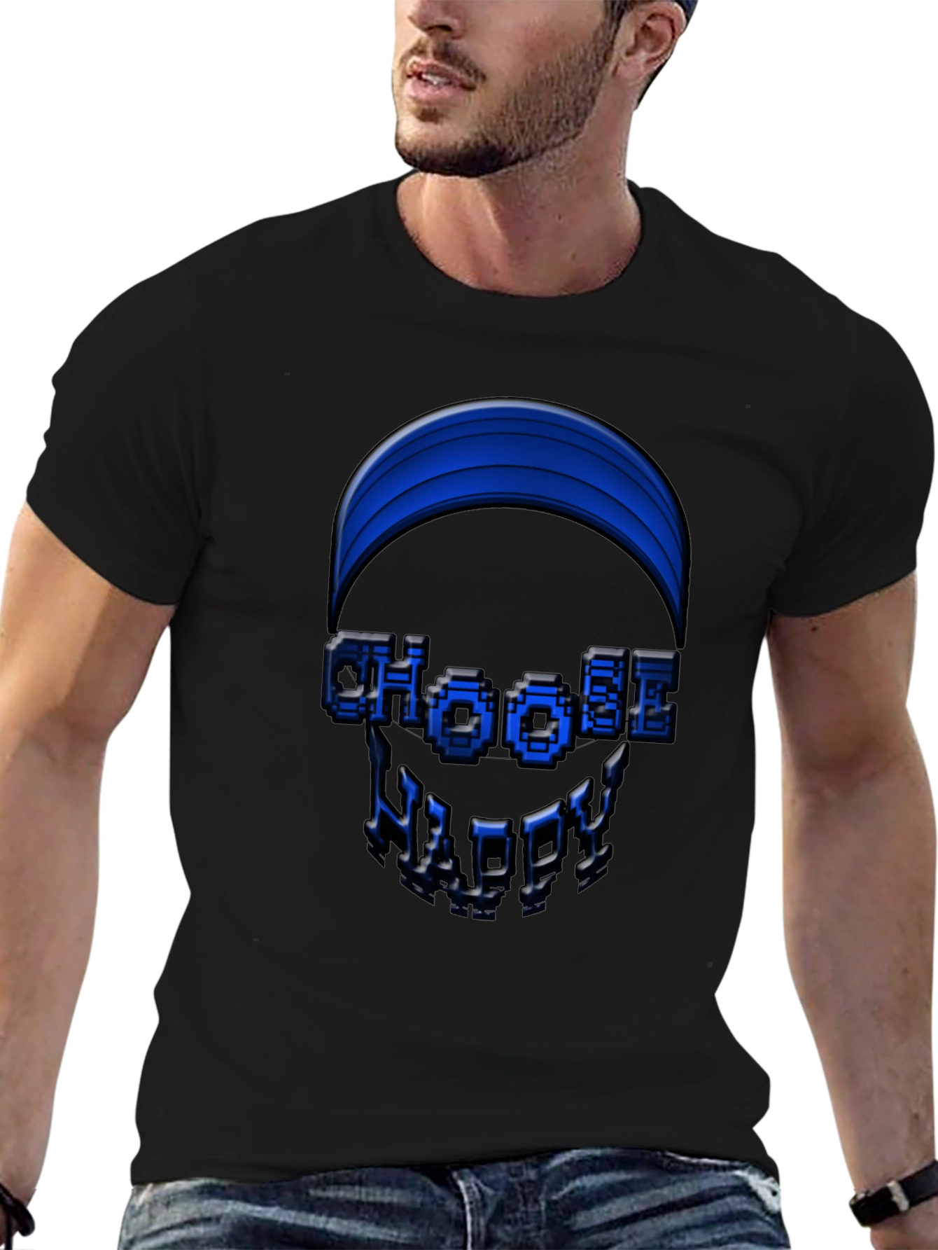 Choose Happy Graphic Tee - Black
