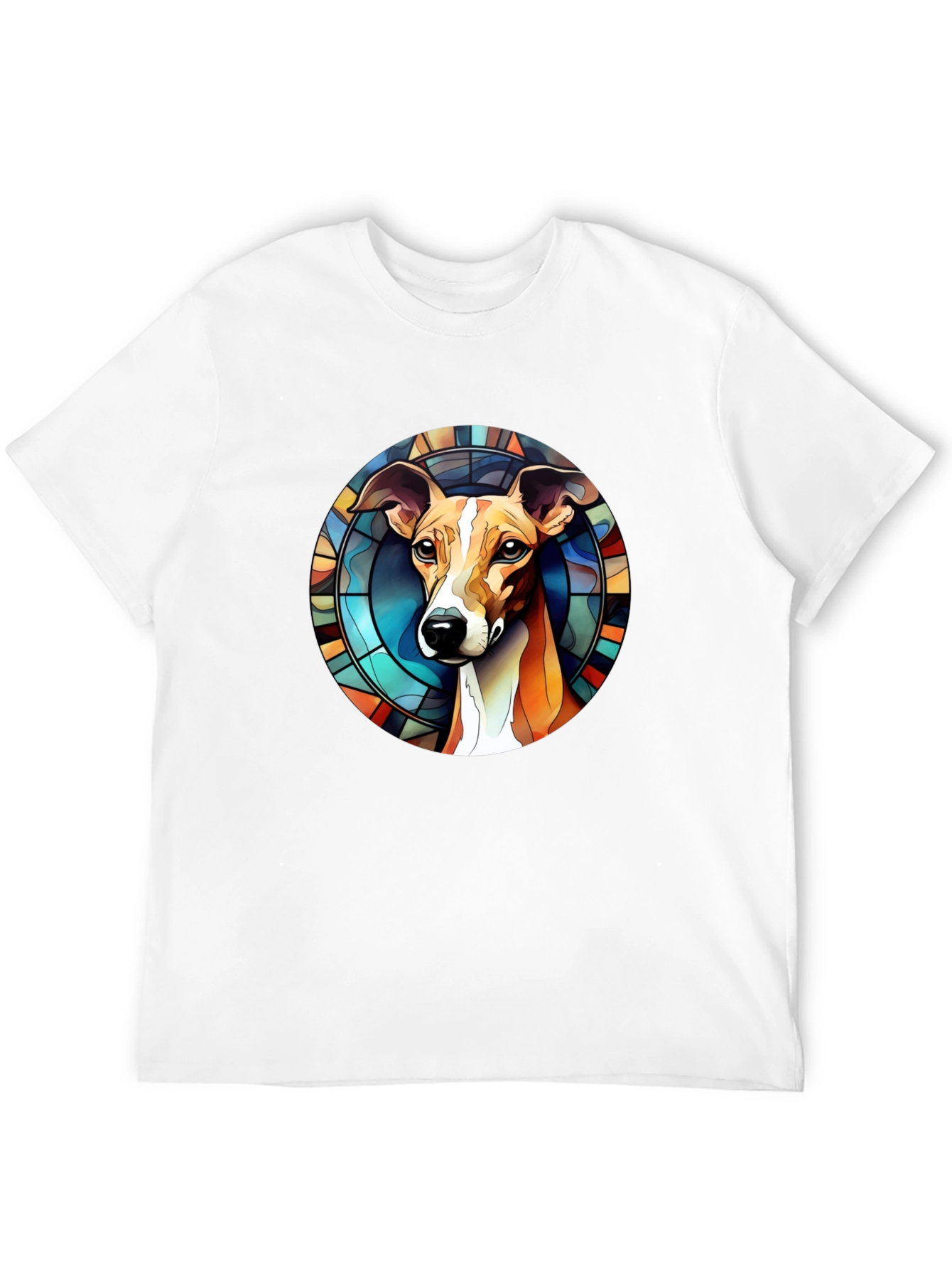 Dog Stained Glass Graphic Tee - Unique Design