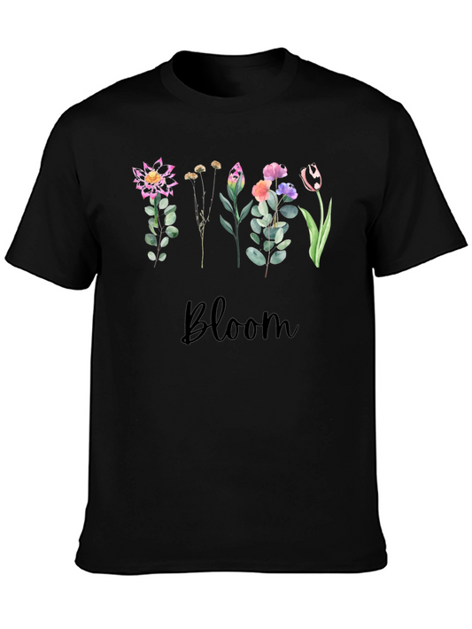 Floral Bloom Black T-Shirt