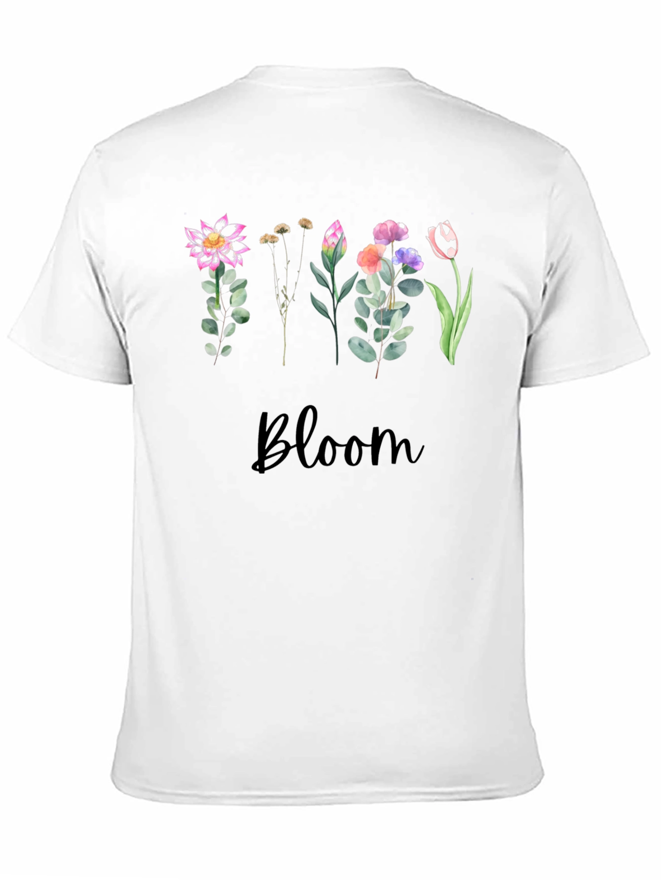 Floral Bloom Black T-Shirt