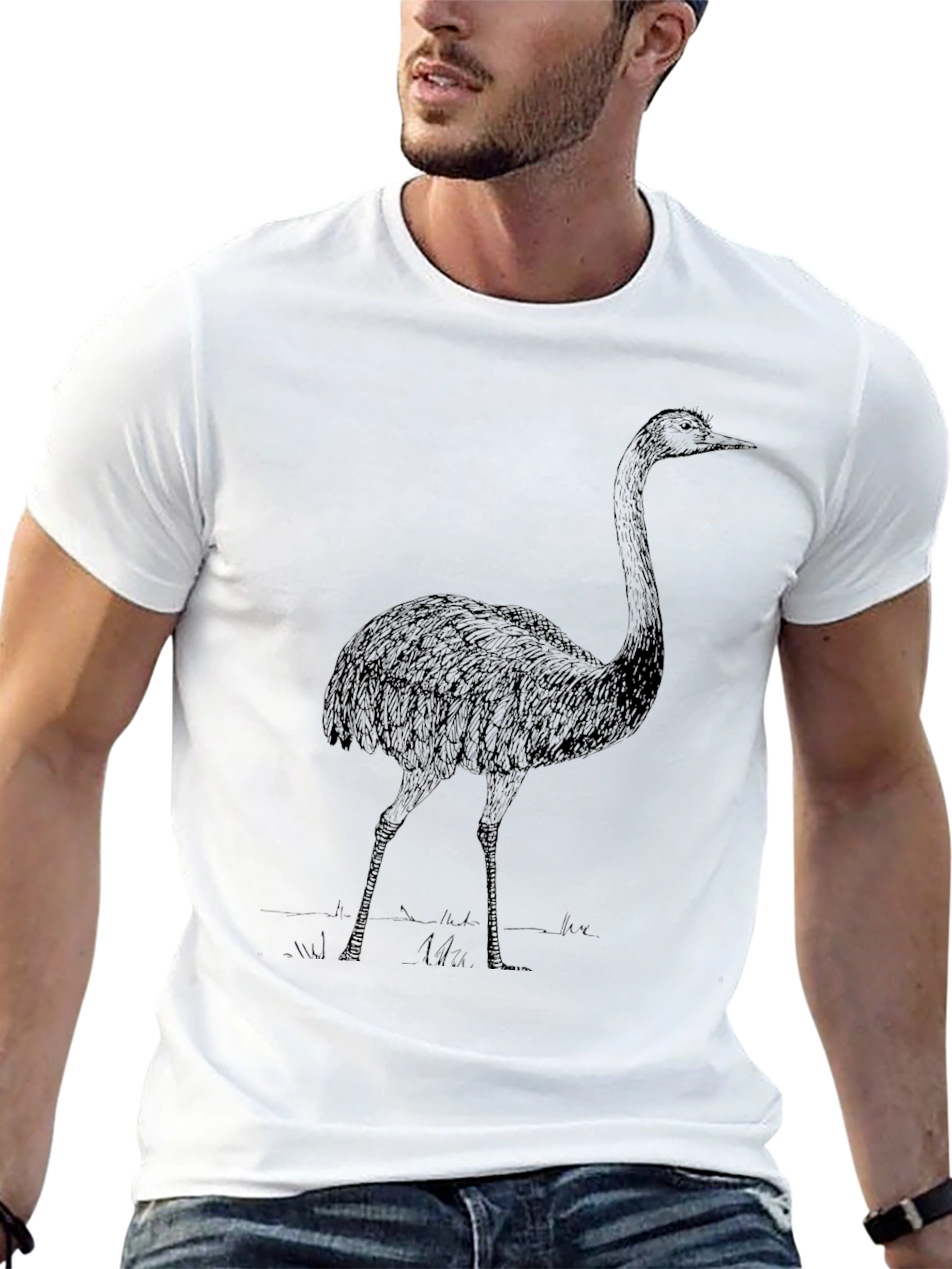 Ostrich Graphic Tee - Mens Black T-Shirt
