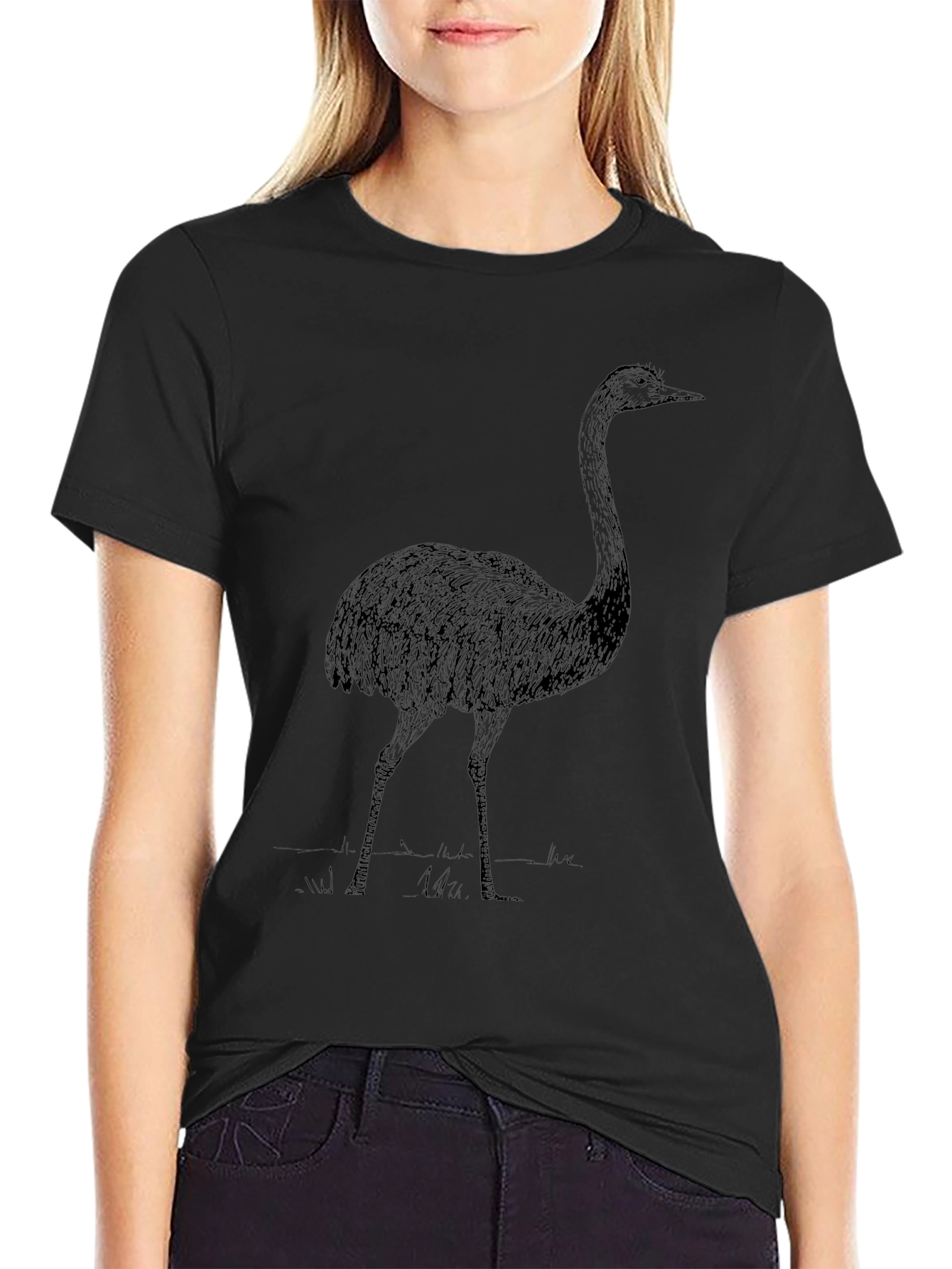 Ostrich Graphic Tee - Mens Black T-Shirt