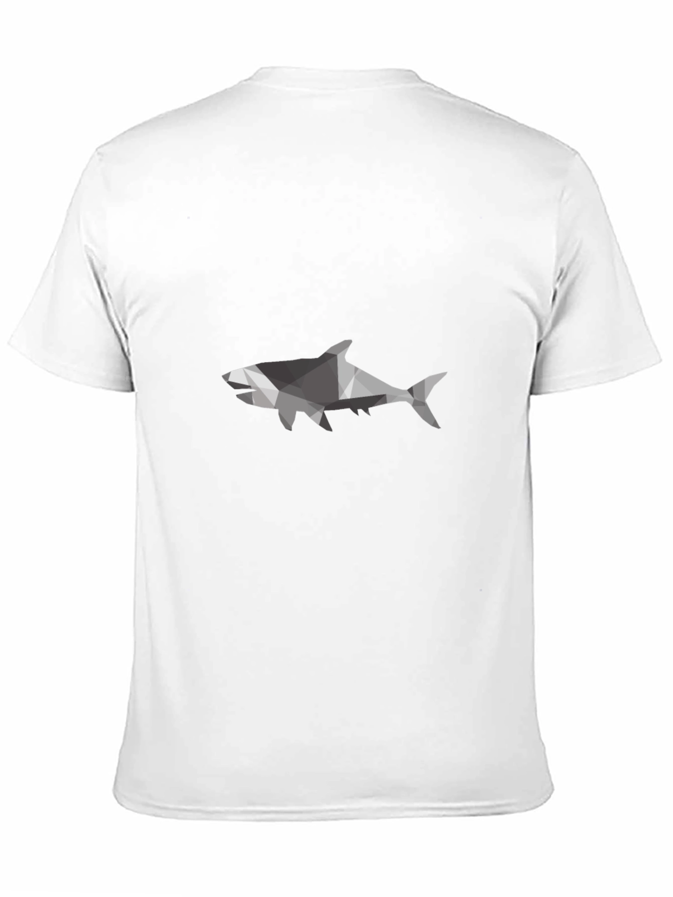 Geometric Shark Graphic Tee - Black
