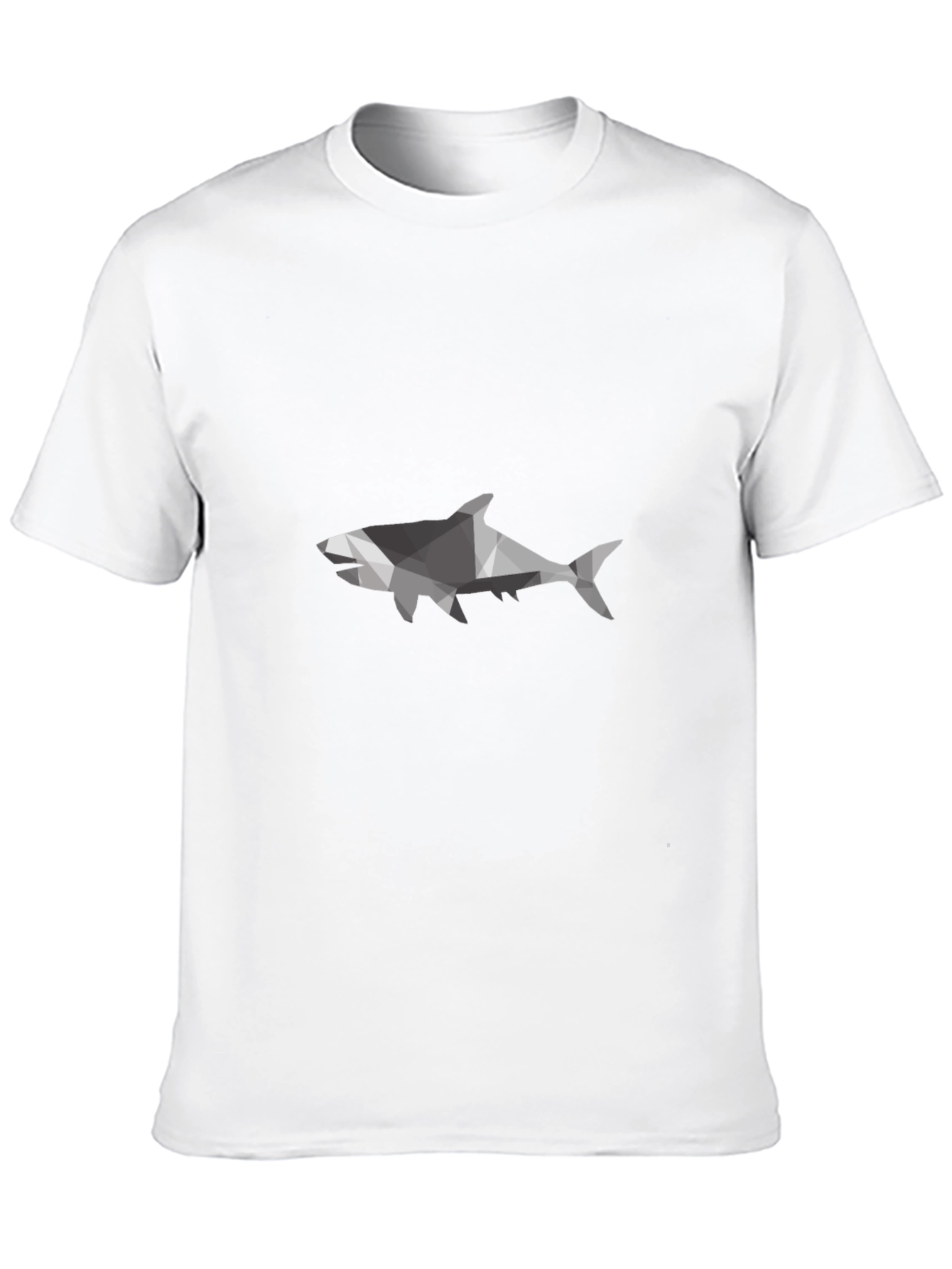 Geometric Shark Graphic Tee - Black
