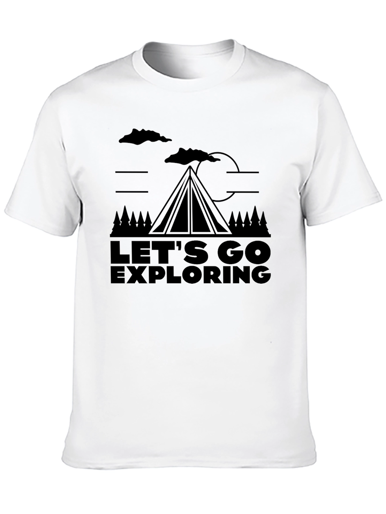 Lets Go Exploring Black Graphic Tee