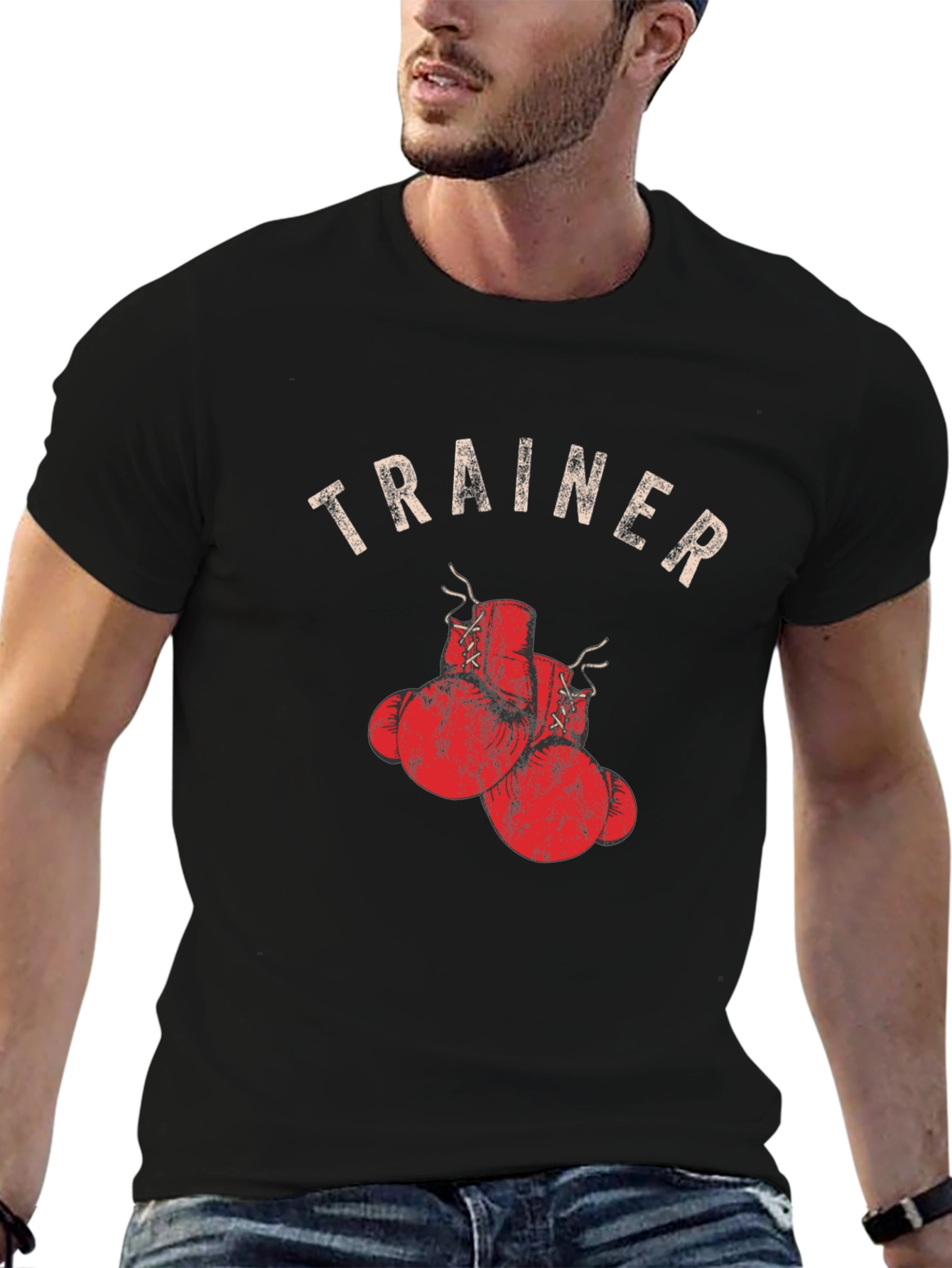 Trainer Boxing Gloves Graphic Tee - Black