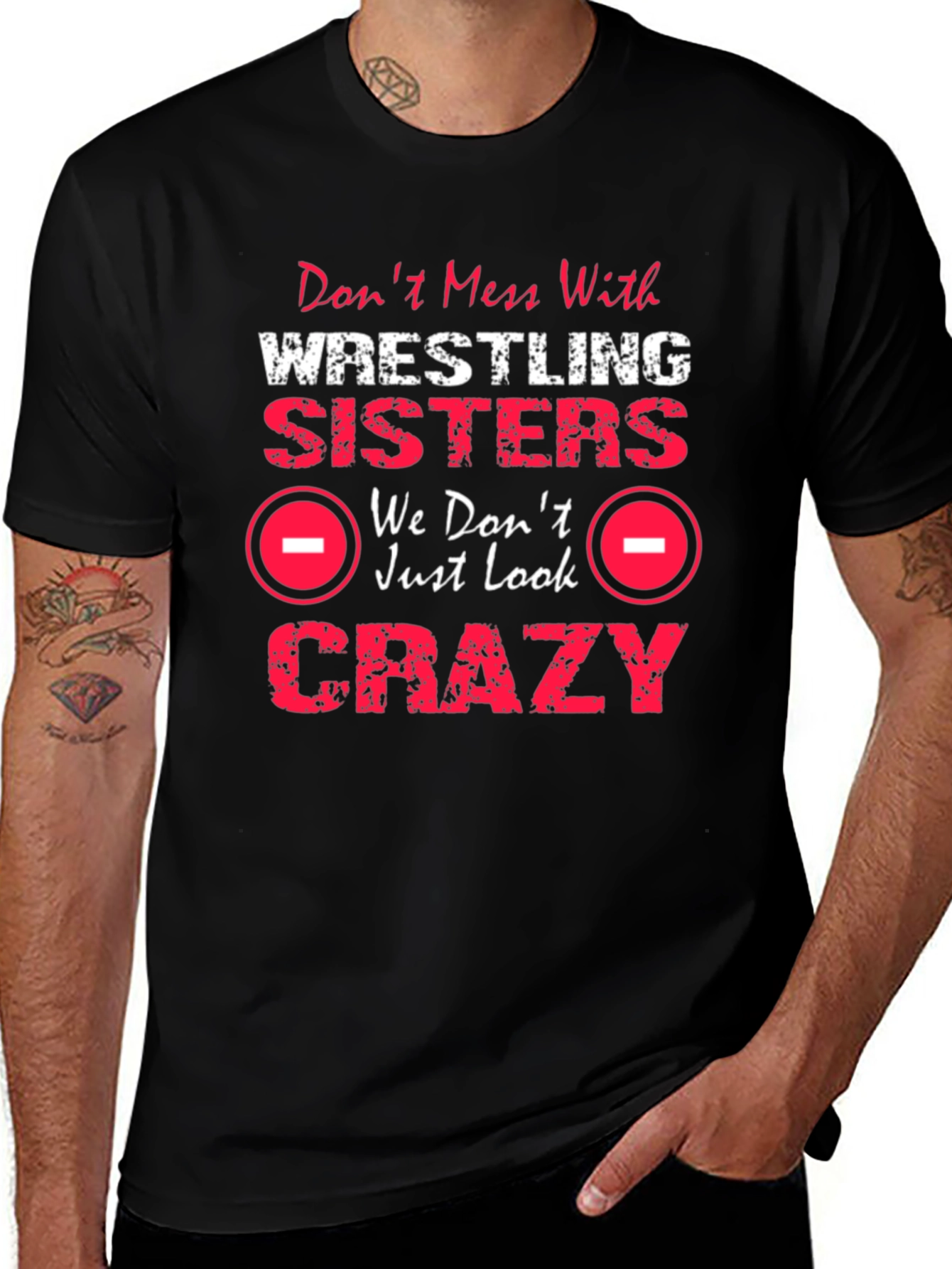 Wrestling Sisters Crazy Graphic T-Shirt