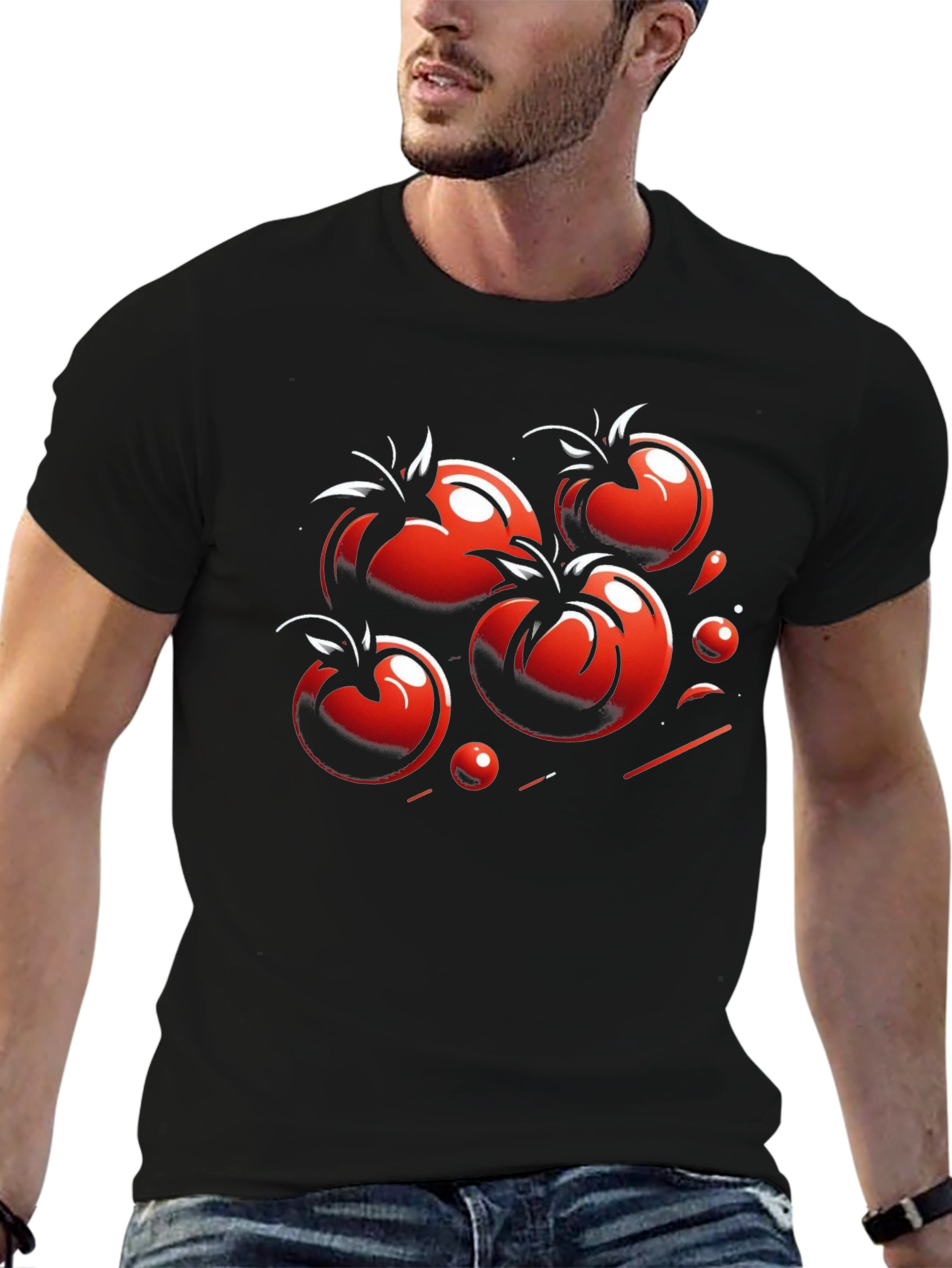 Tomato Graphic Black T-Shirt