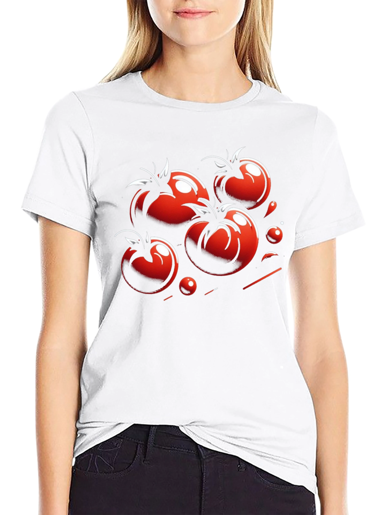Tomato Graphic Black T-Shirt
