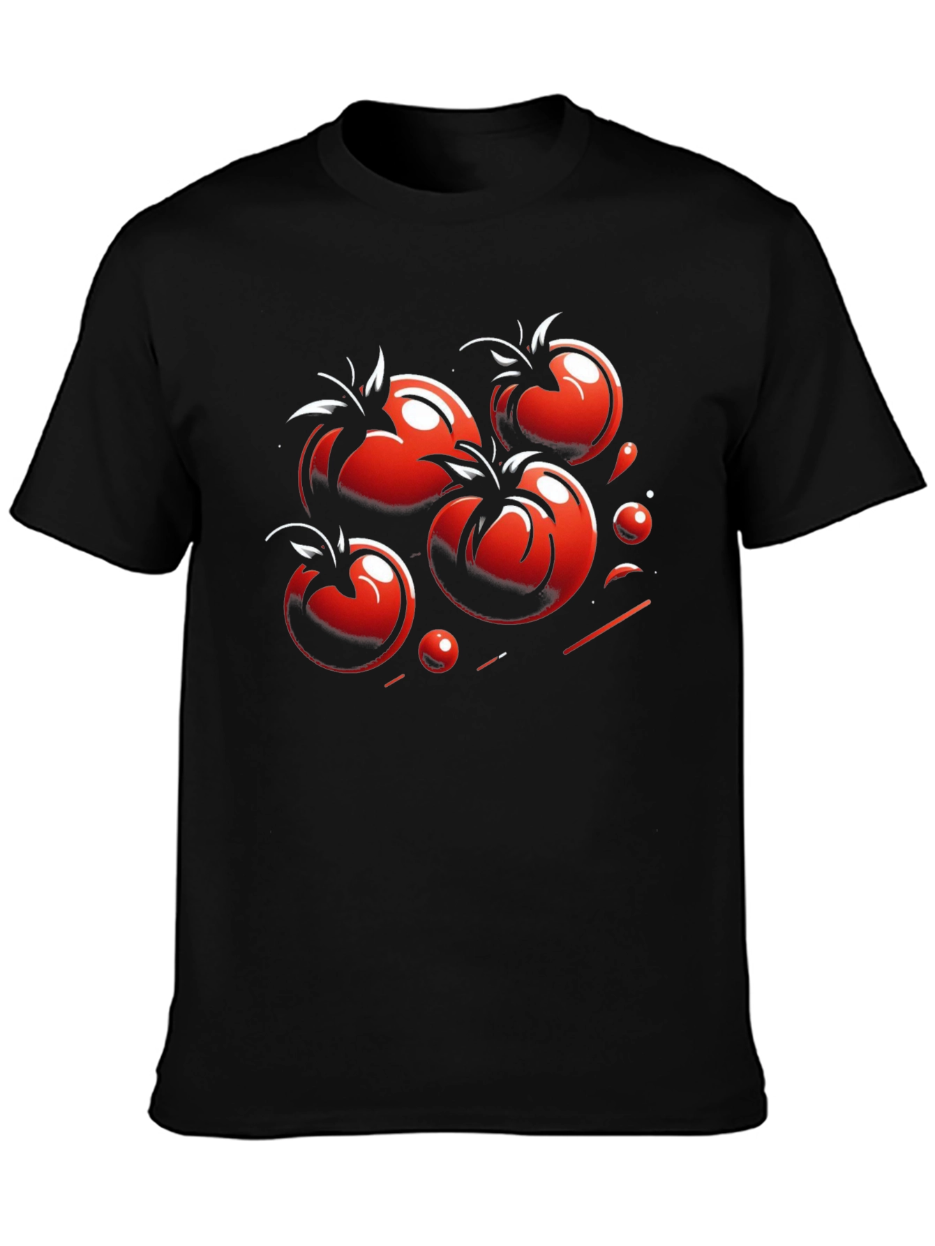 Tomato Graphic Black T-Shirt