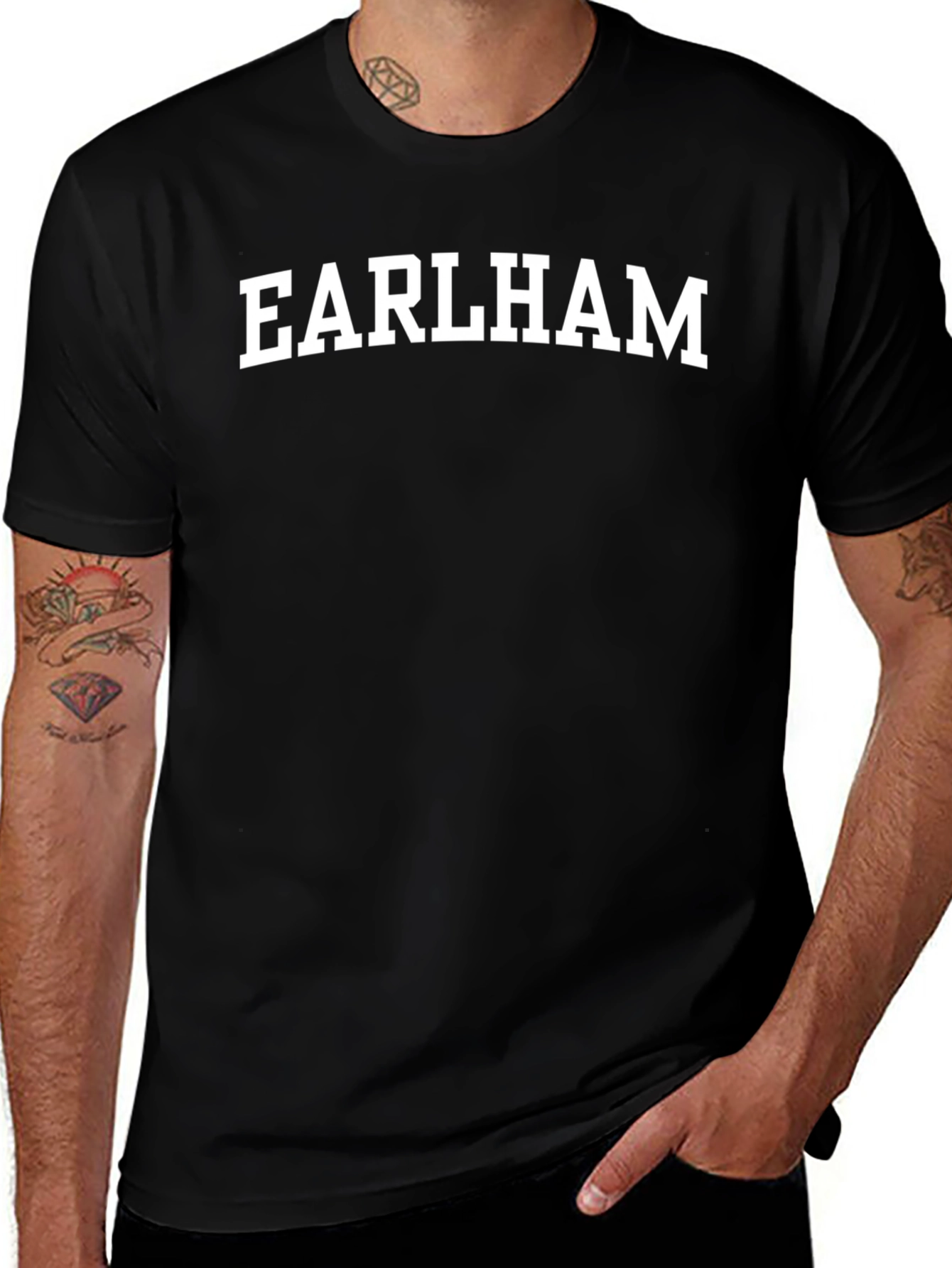 Earlham Black Cotton T-Shirt