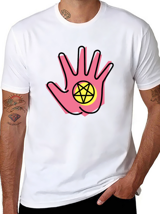 Pink Palm Pentagram Graphic Tee