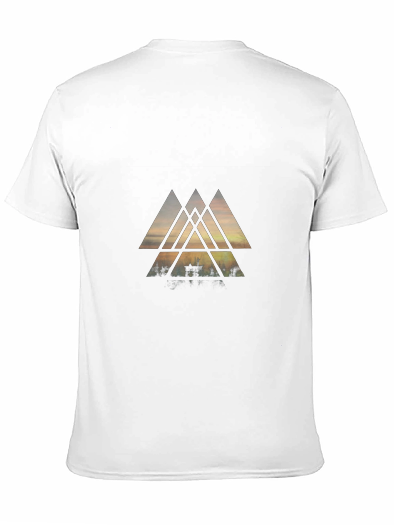 Geometric Triangle Graphic Black Tee