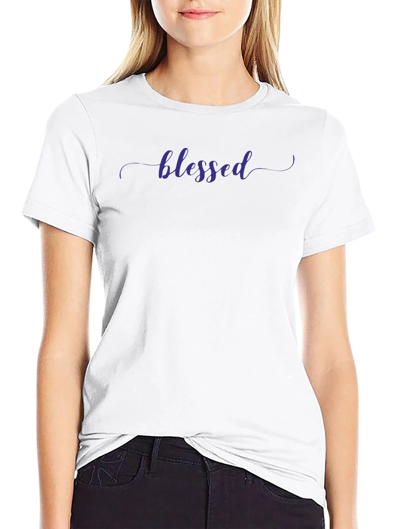 Blessed Graphic Tee - Mens Black Crewneck Shirt
