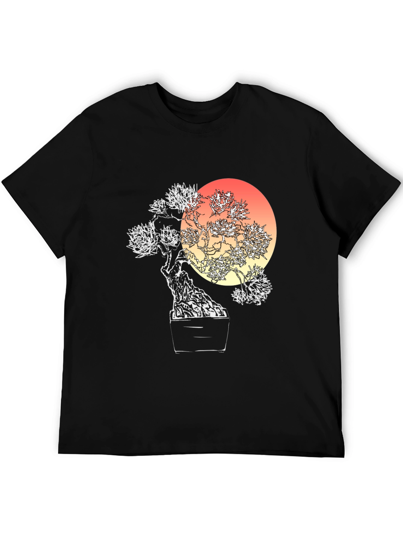 Bonsai Sunset Graphic Tee - Unique Artistic Design