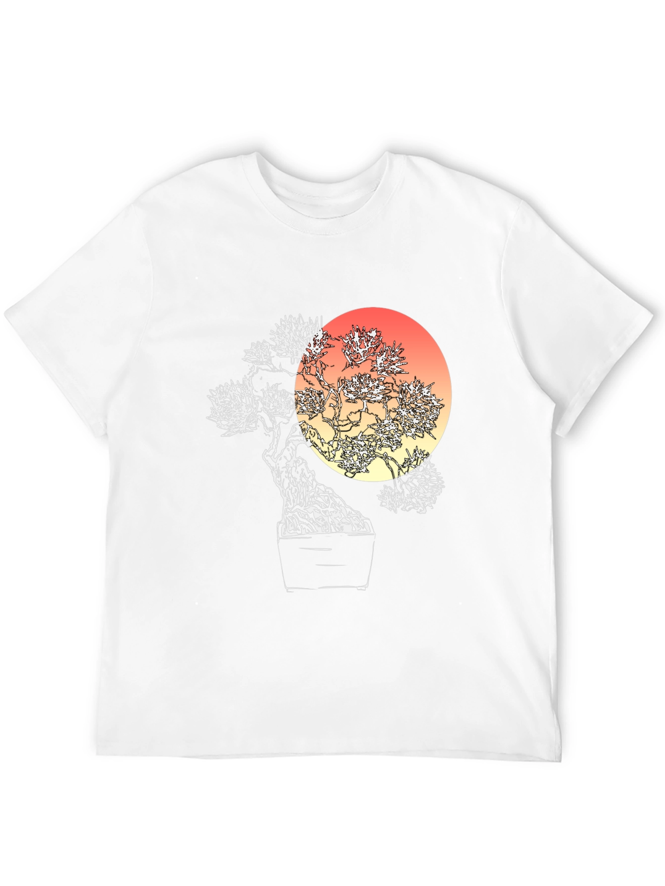 Bonsai Sunset Graphic Tee - Unique Artistic Design