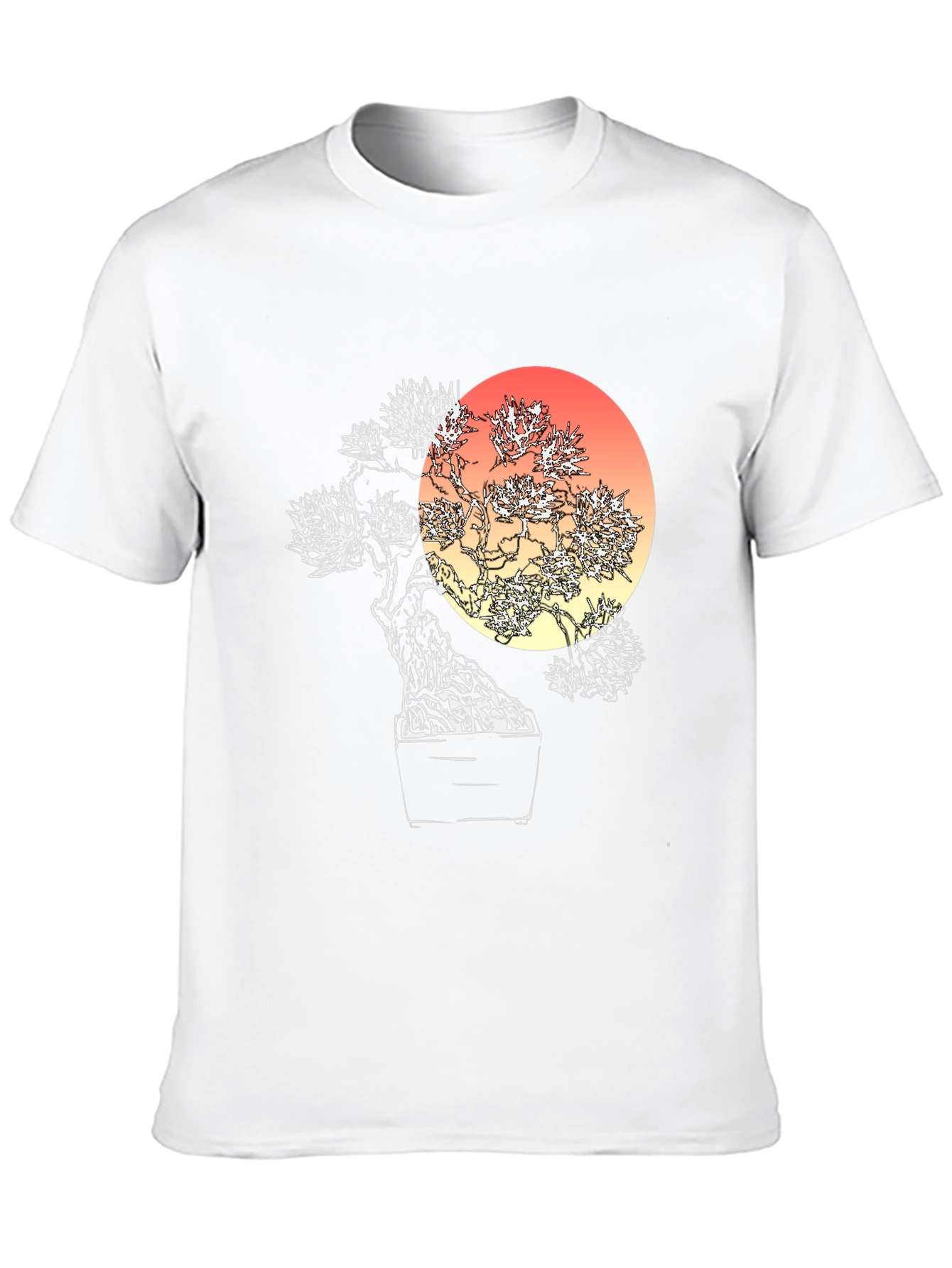 Bonsai Sunset Graphic Tee - Unique Artistic Design