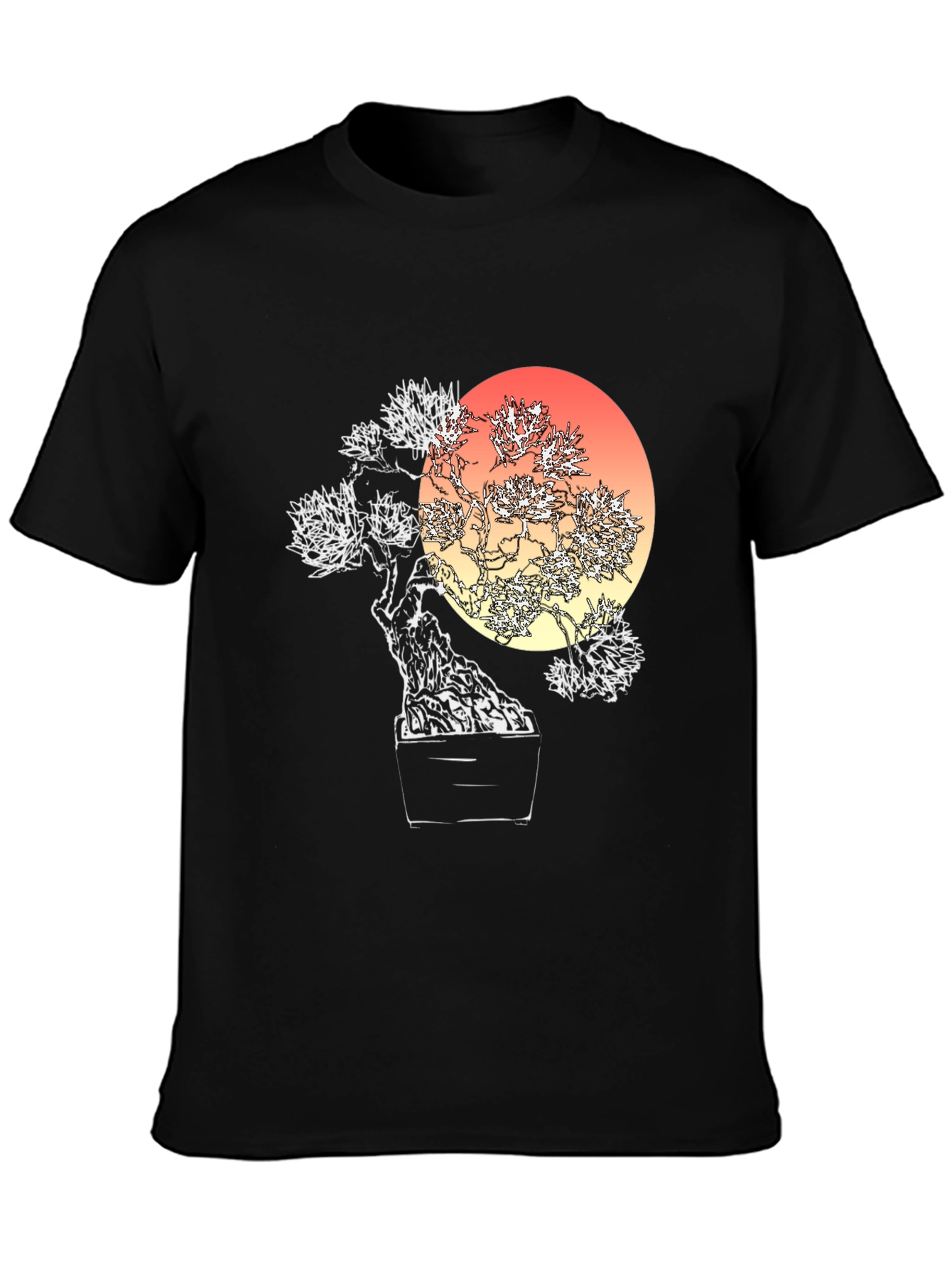 Bonsai Sunset Graphic Tee - Unique Artistic Design