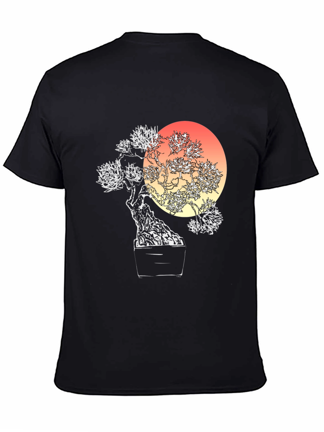 Bonsai Sunset Graphic Tee - Unique Artistic Design