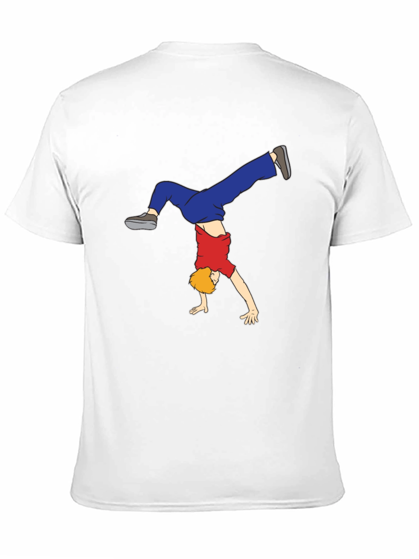 Cartoon Handstand Graphic Black T-Shirt