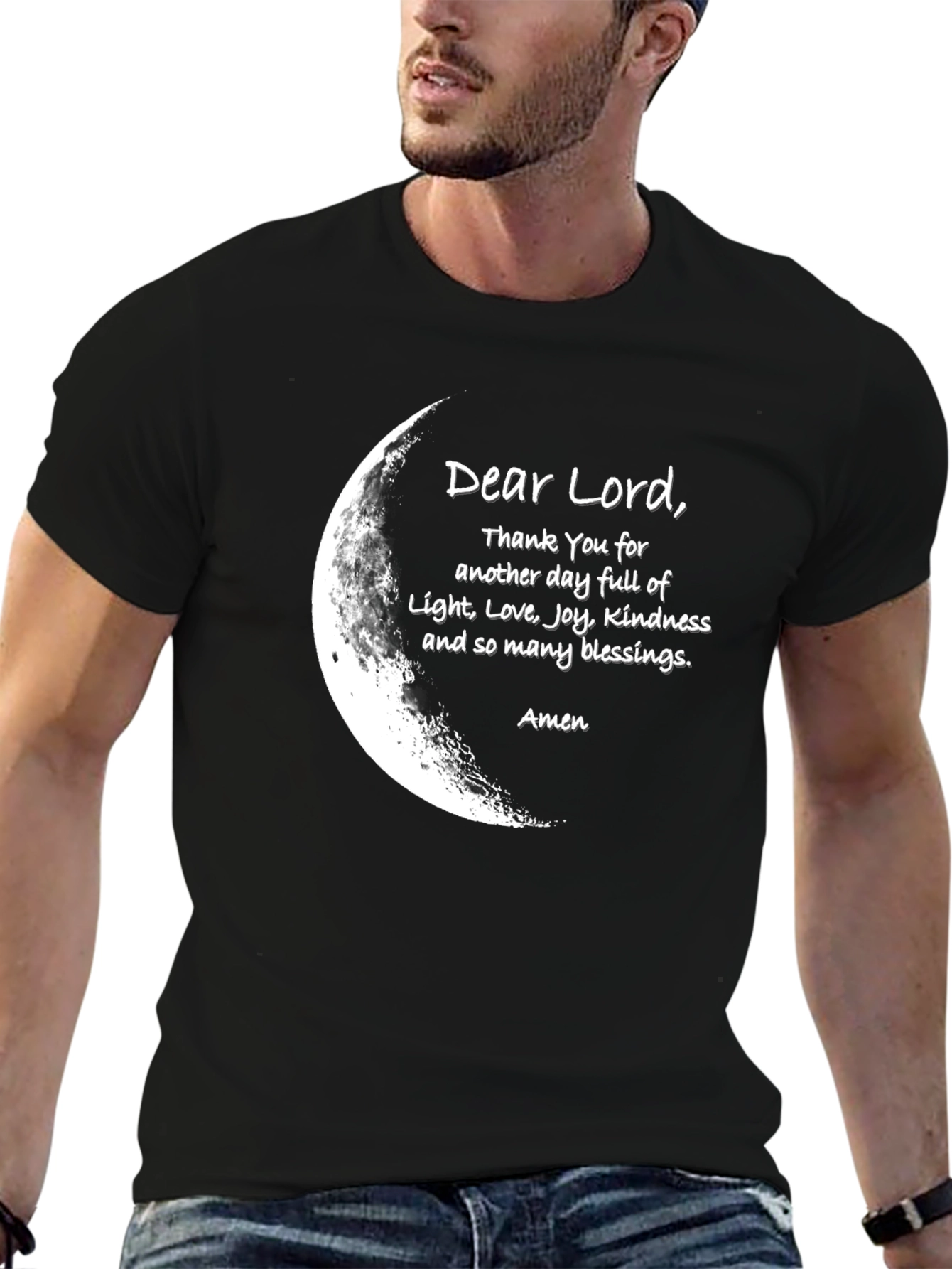 Dear Lord Prayer Graphic T-Shirt - Black