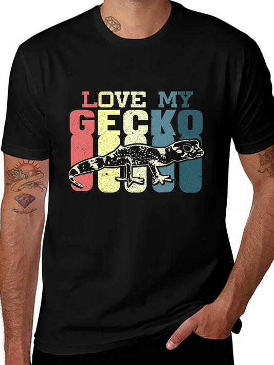 Love My Gecko T-Shirt - Retro Style Pet Lover Tee