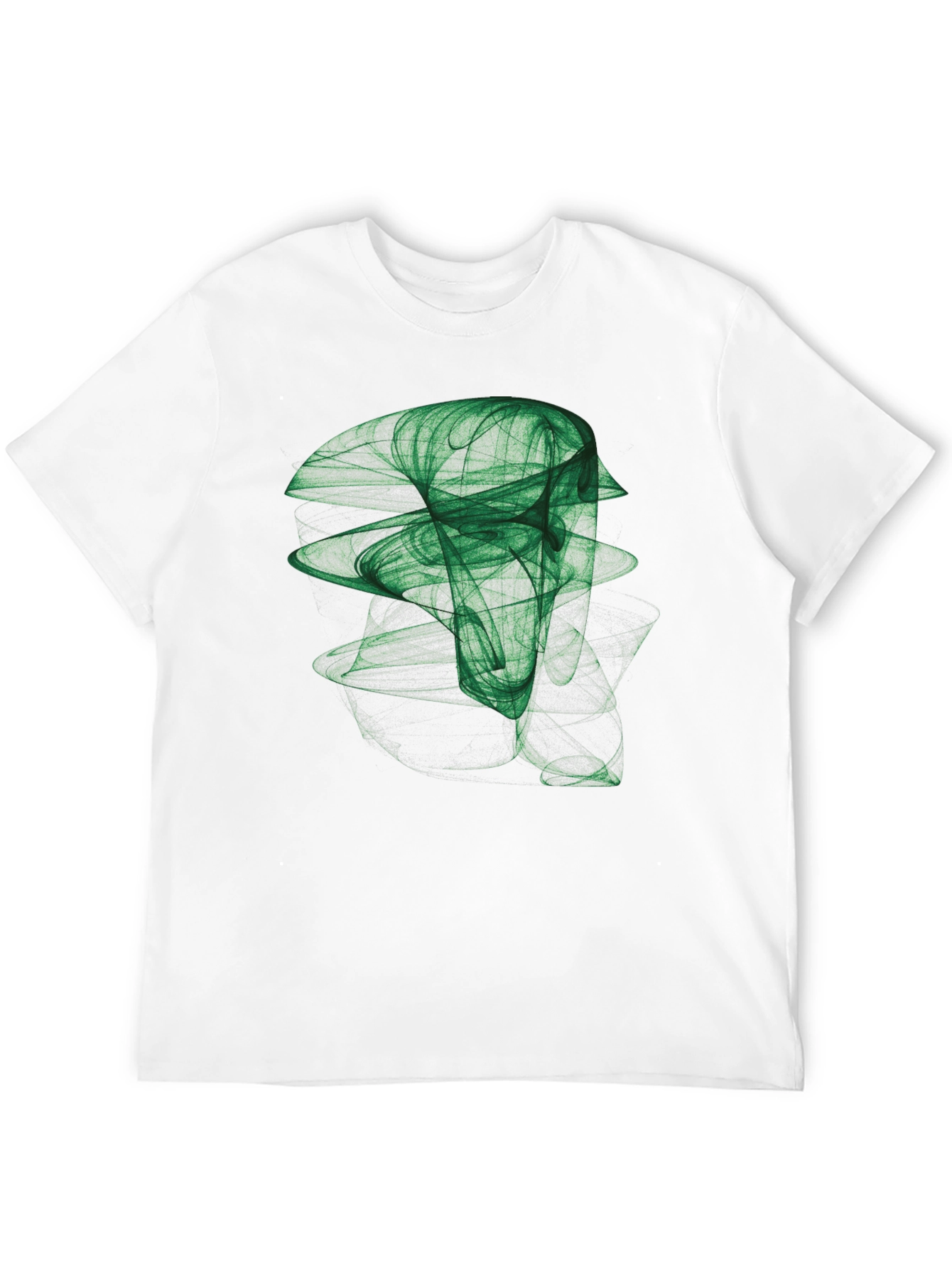 Abstract Green Graphic Print Black T-Shirt