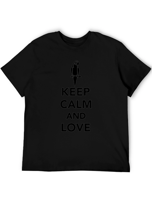 Keep Calm and Love Parrot Black T-Shirt