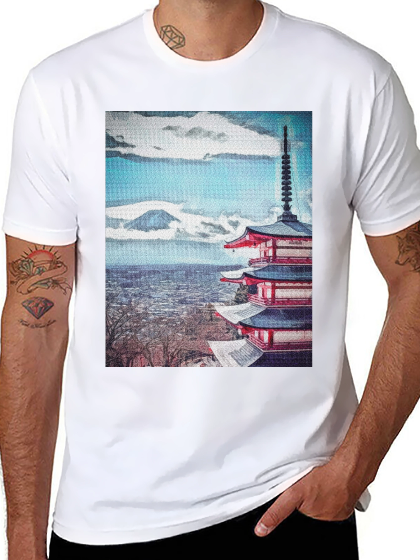 Japanese Pagoda T-Shirt - Classic Black Tee