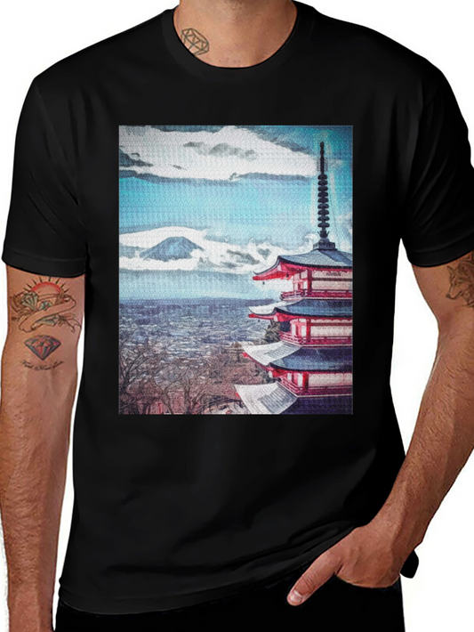 Japanese Pagoda T-Shirt - Classic Black Tee