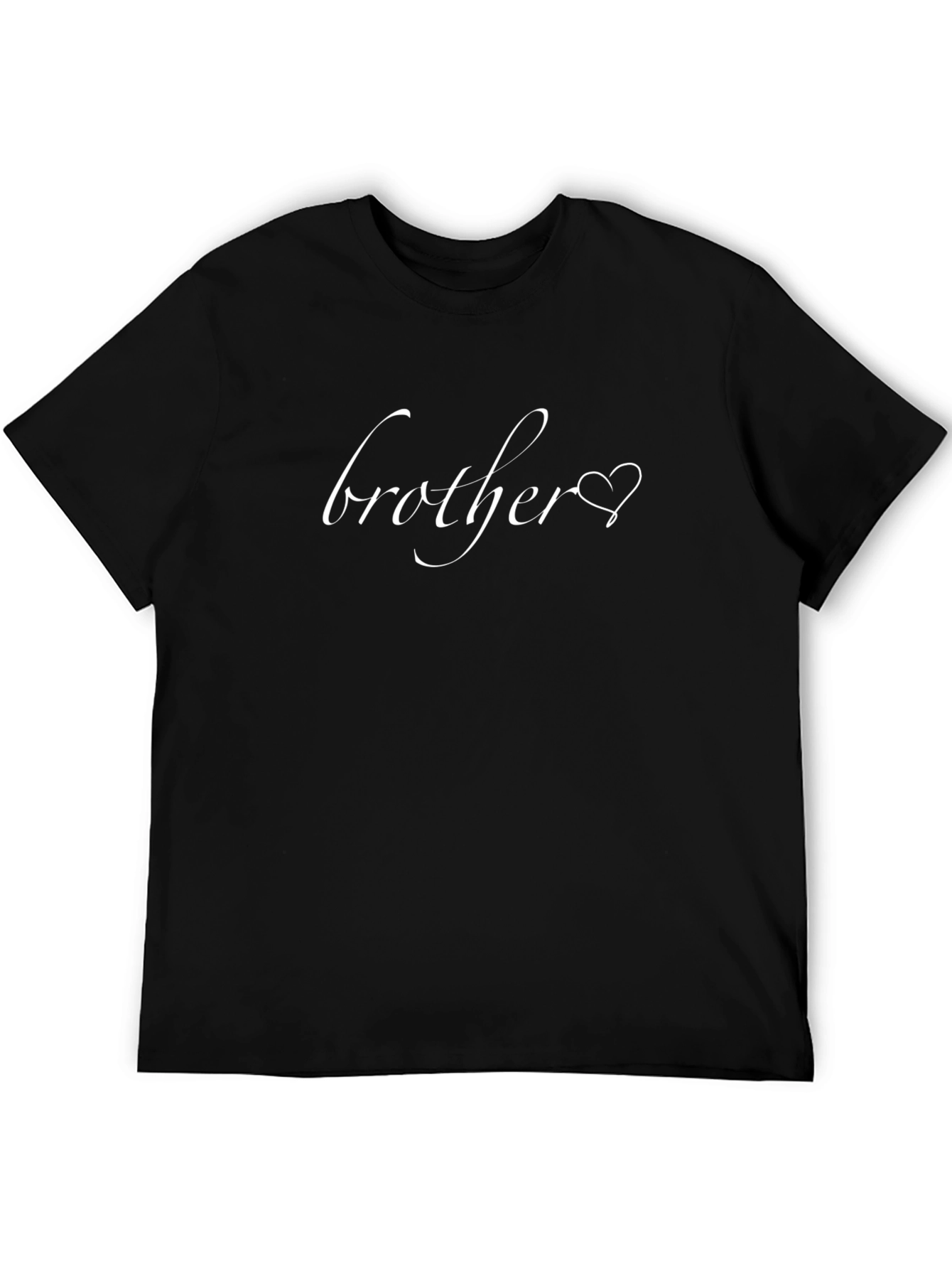 Brother Heart Graphic Black T-Shirt