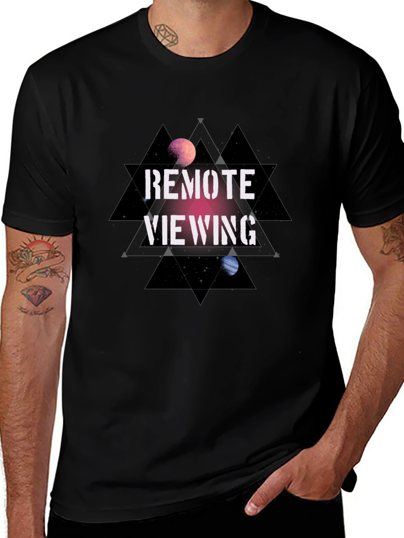 Remote Viewing Graphic T-Shirt - Black