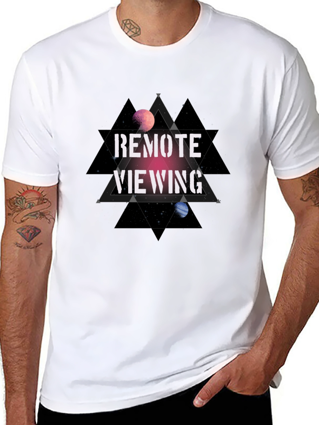 Remote Viewing Graphic T-Shirt - Black