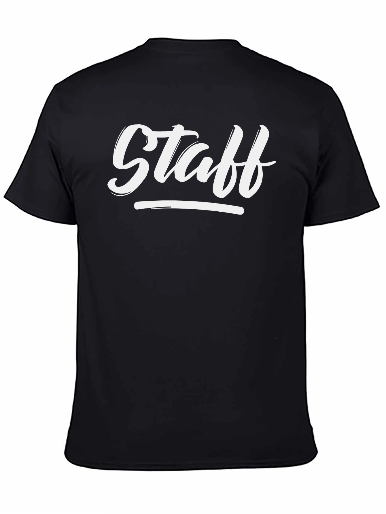 Black Staff T-Shirt - Crew Neck Short Sleeve