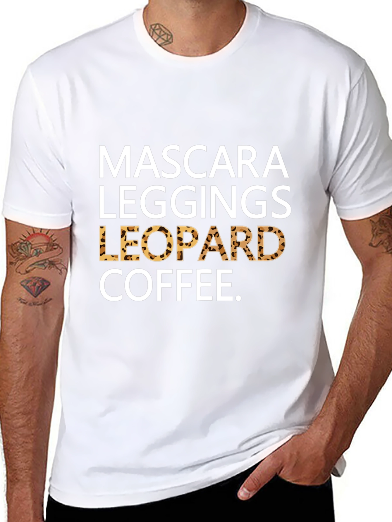 Mascara Leggings Leopard Coffee T-Shirt