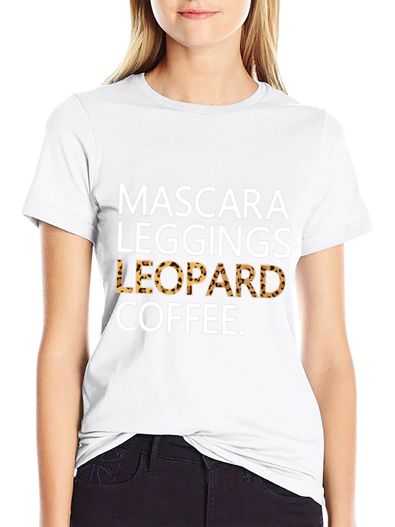 Mascara Leggings Leopard Coffee T-Shirt