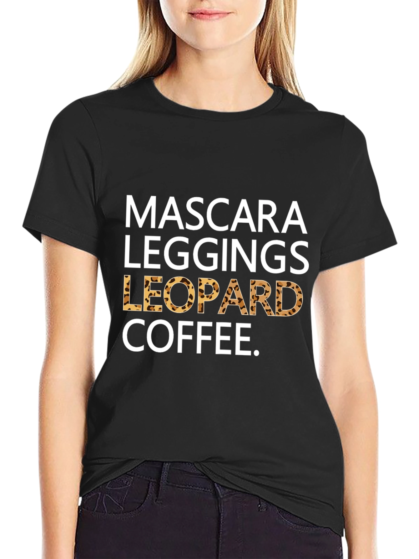 Mascara Leggings Leopard Coffee T-Shirt